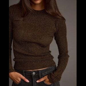 12th Tribe Mirage Gold Lurex Long Sleeve Top size S